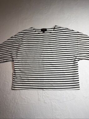 Truth by Republic Black & White Striped Boxy Top